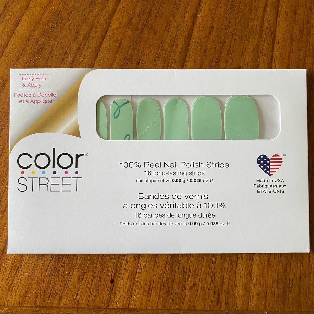 Color Street Mint Green Press-On Nail Polish Strips NWT “Take Care”